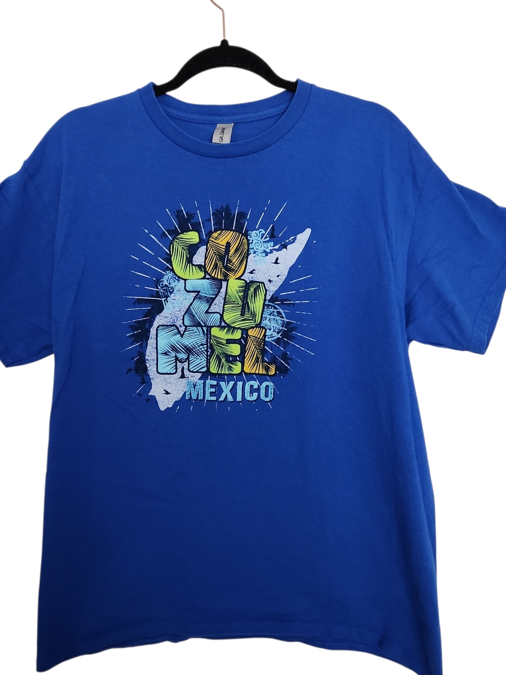 Gildan NCL Norwegian Cruise Line Cozumel Mexico Graphic Blue T-Shirt Size LARGE